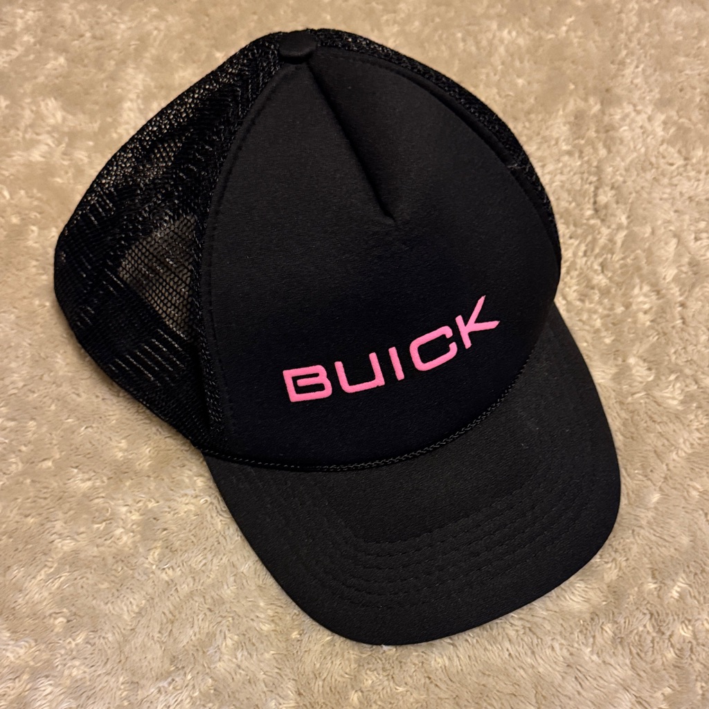 Vintage Black And Pink Buick Motors Trucker Hat